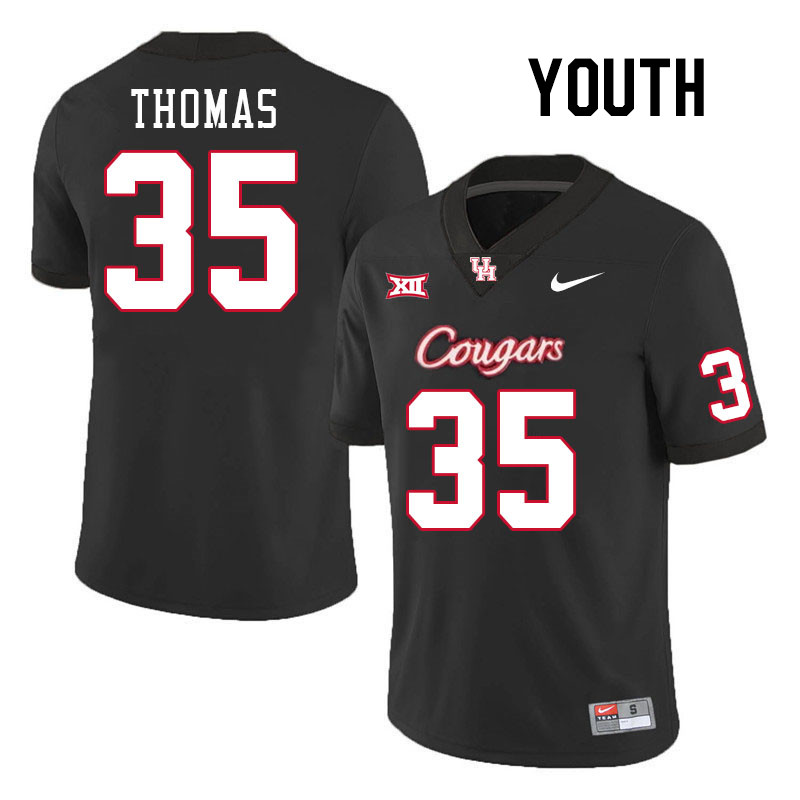 Youth #35 Kaleb Thomas Houston Cougars College Football Jerseys Stitched-Black